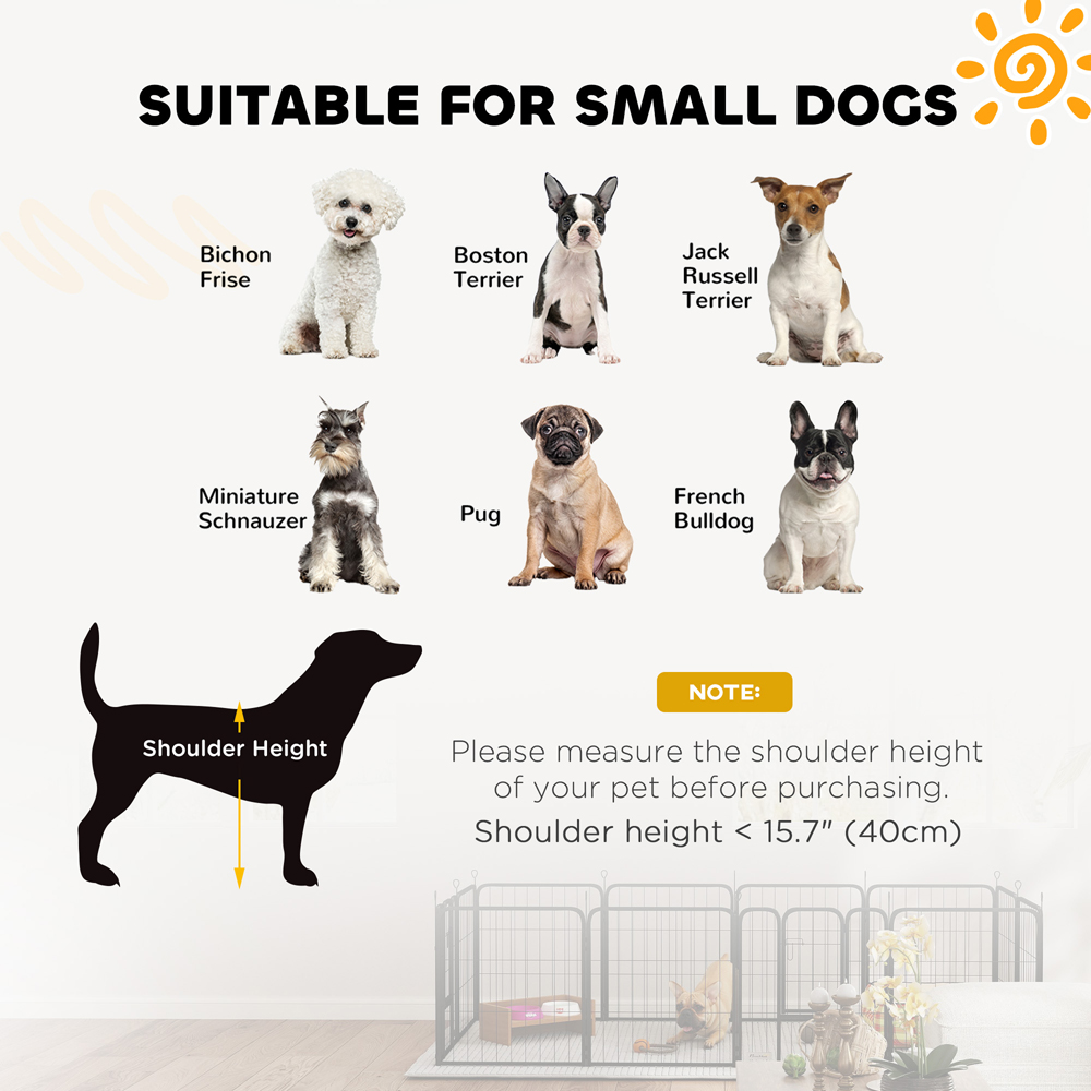 PawHut 2 Piece Black Small Dog Pen Extension Image 6
