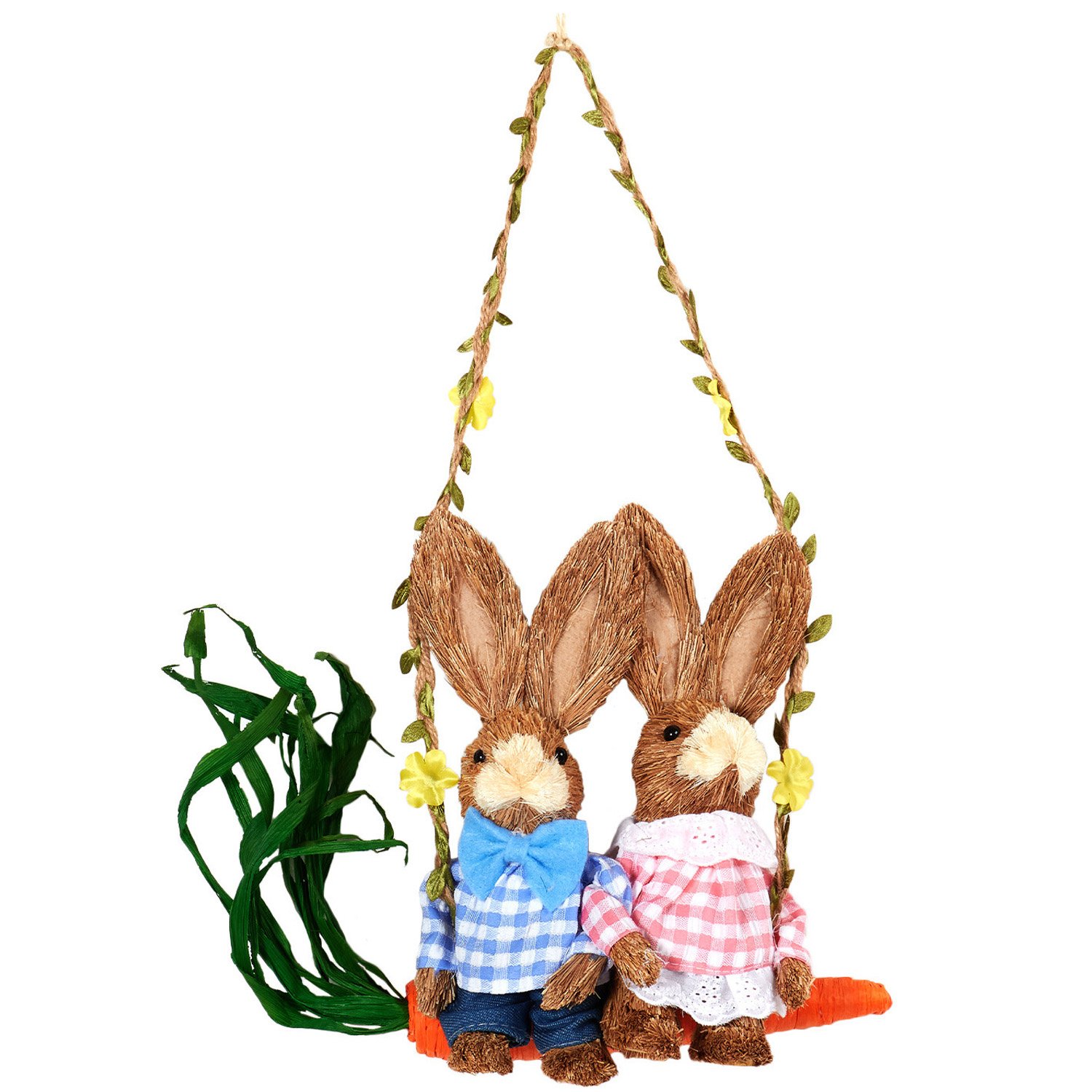 Bunnies on Swing Hanging - Natural Image 1