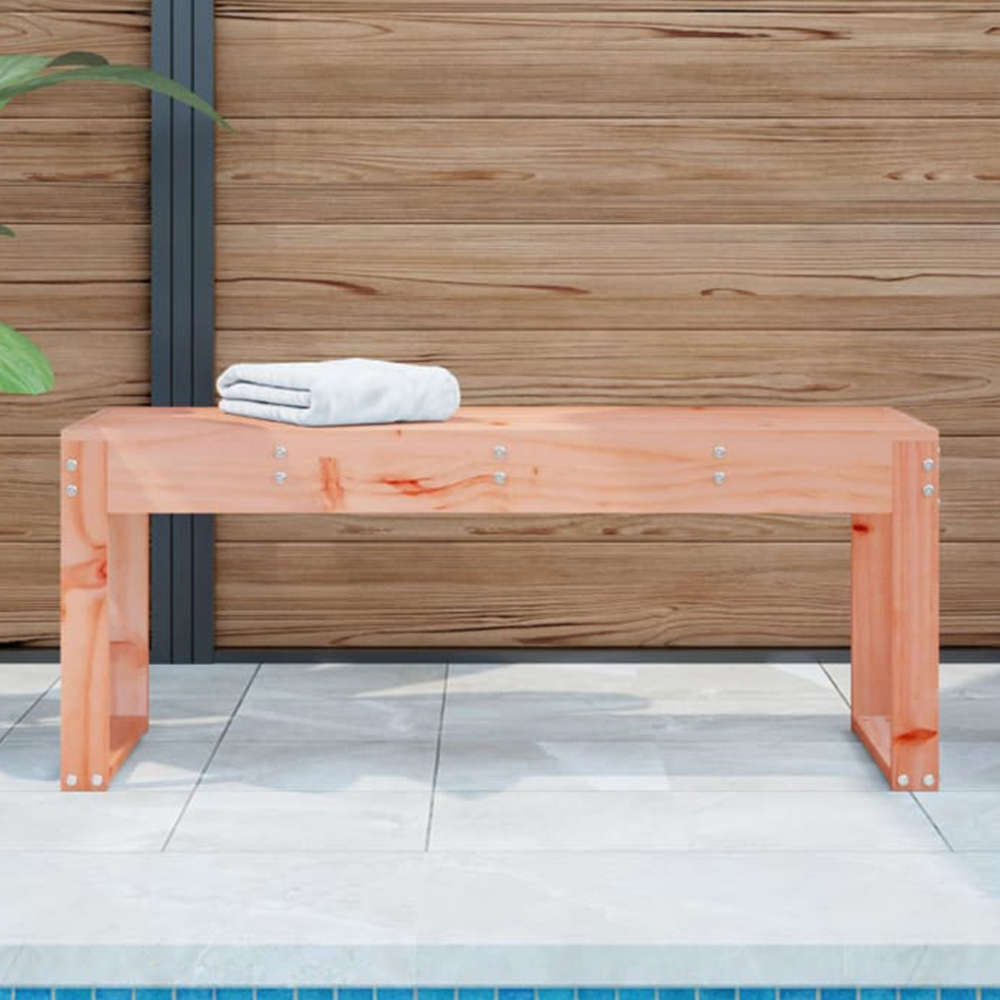 vidaXL Natural Solid Douglas Wood Slatted Garden Bench 110 x 38 x 45cm Image 1