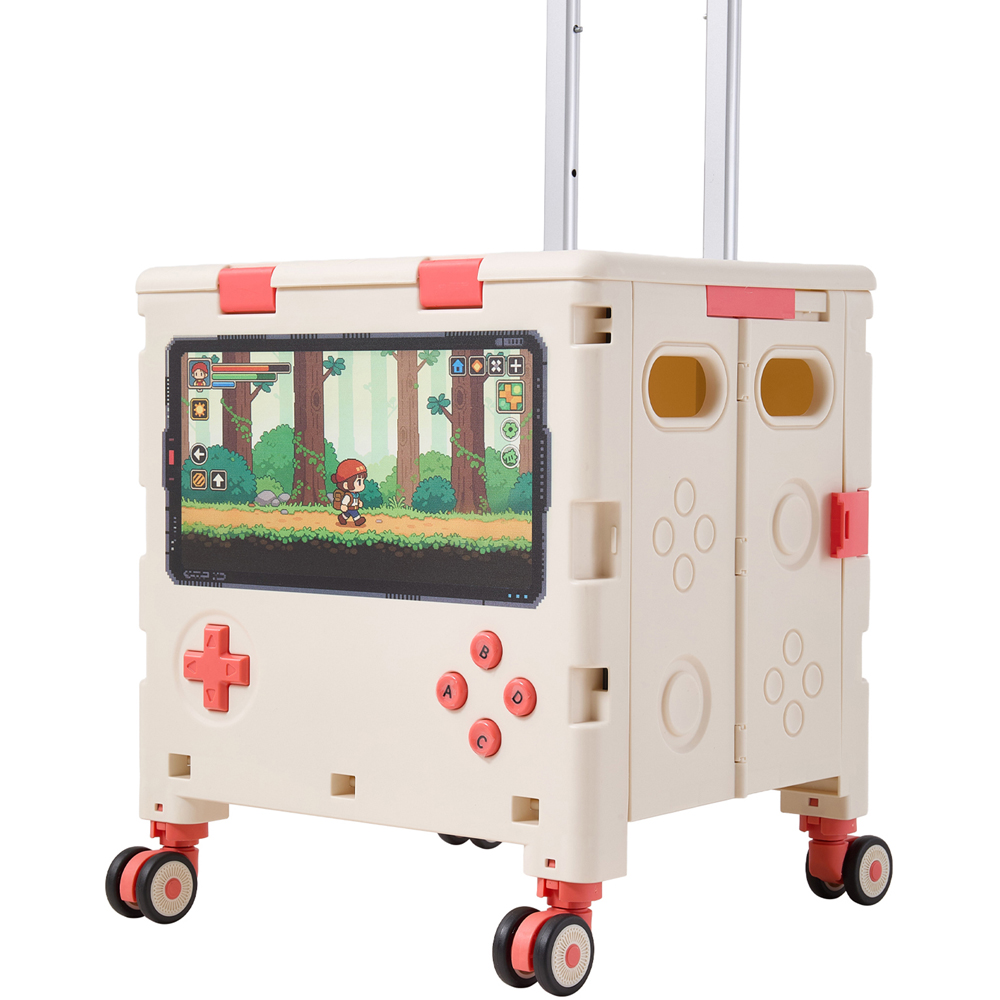 Living and Home Beige Fun Design Foldable Shopping Trolley 32L Image 4