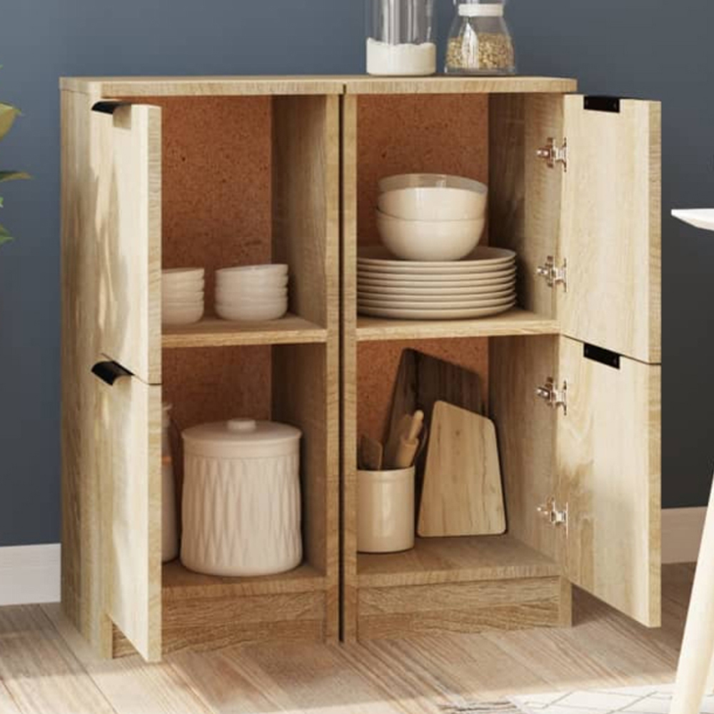 vidaXL 2 Door Sonoma Oak Sideboard Set of 2 Image 1