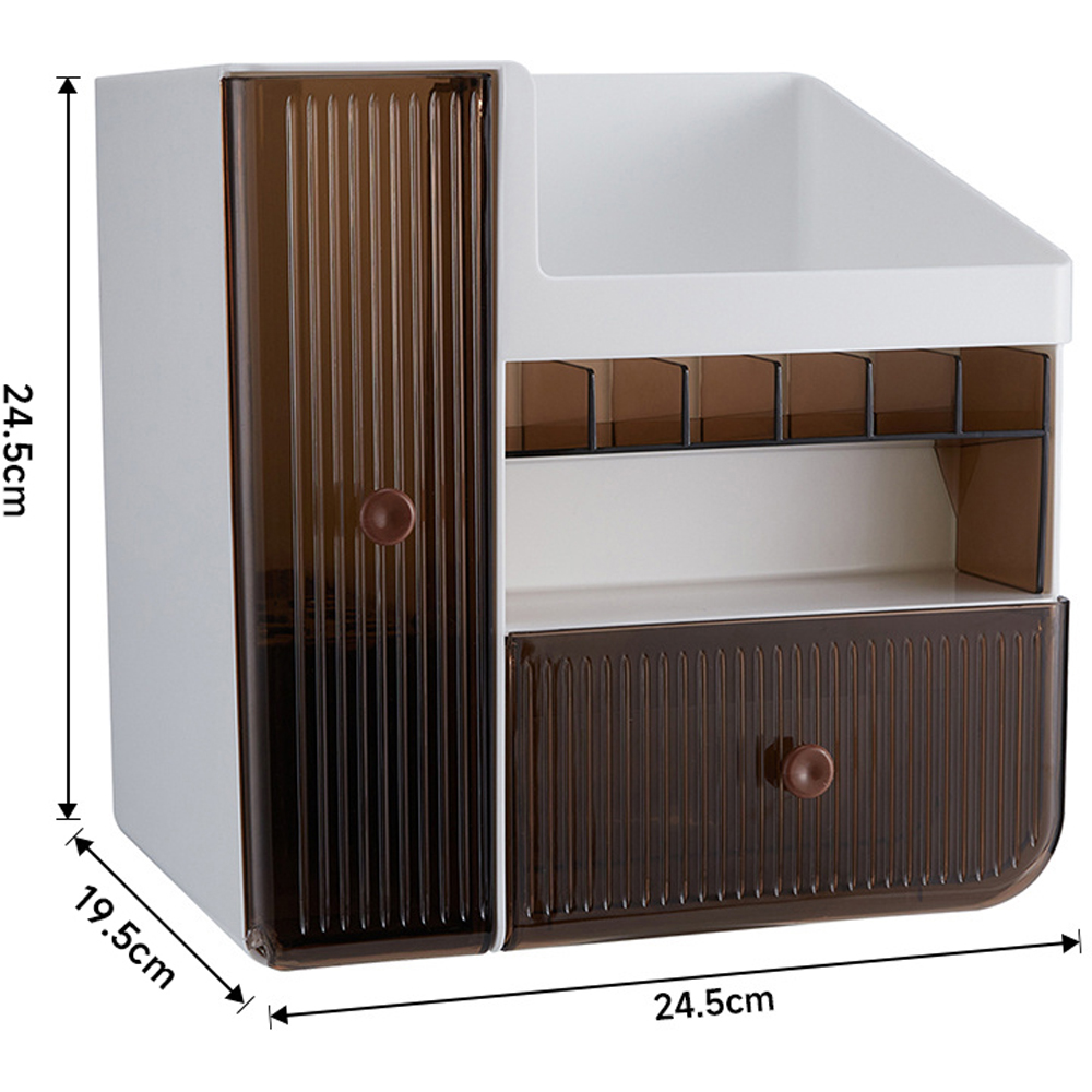 Living and Home 2 Drawer Large White Makeup Organiser Image 8