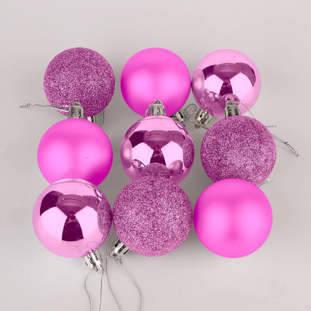 Shatchi 5cm Pink Shatterproof Christmas Bauble 18 Pack Image 5