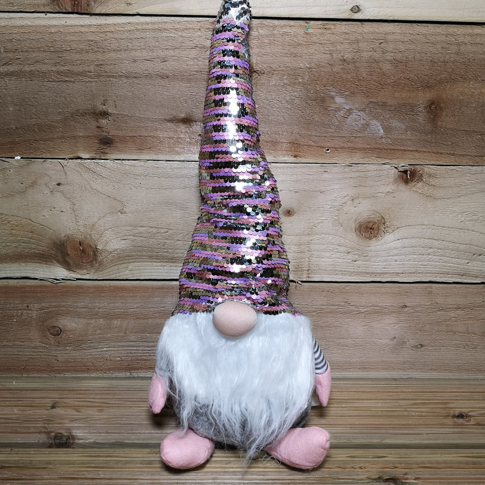 Samuel Alexander Pink and Silver Plush Bearded Gonk Christmas Decoration 46cm Image 3