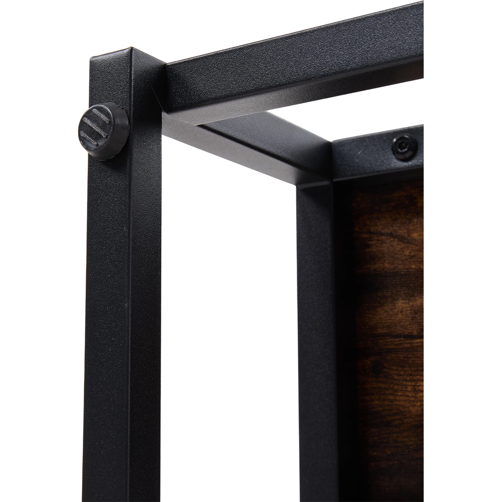 Living and Home Brown and Black Rustic Wood Grain 2 Step Stool Image 3