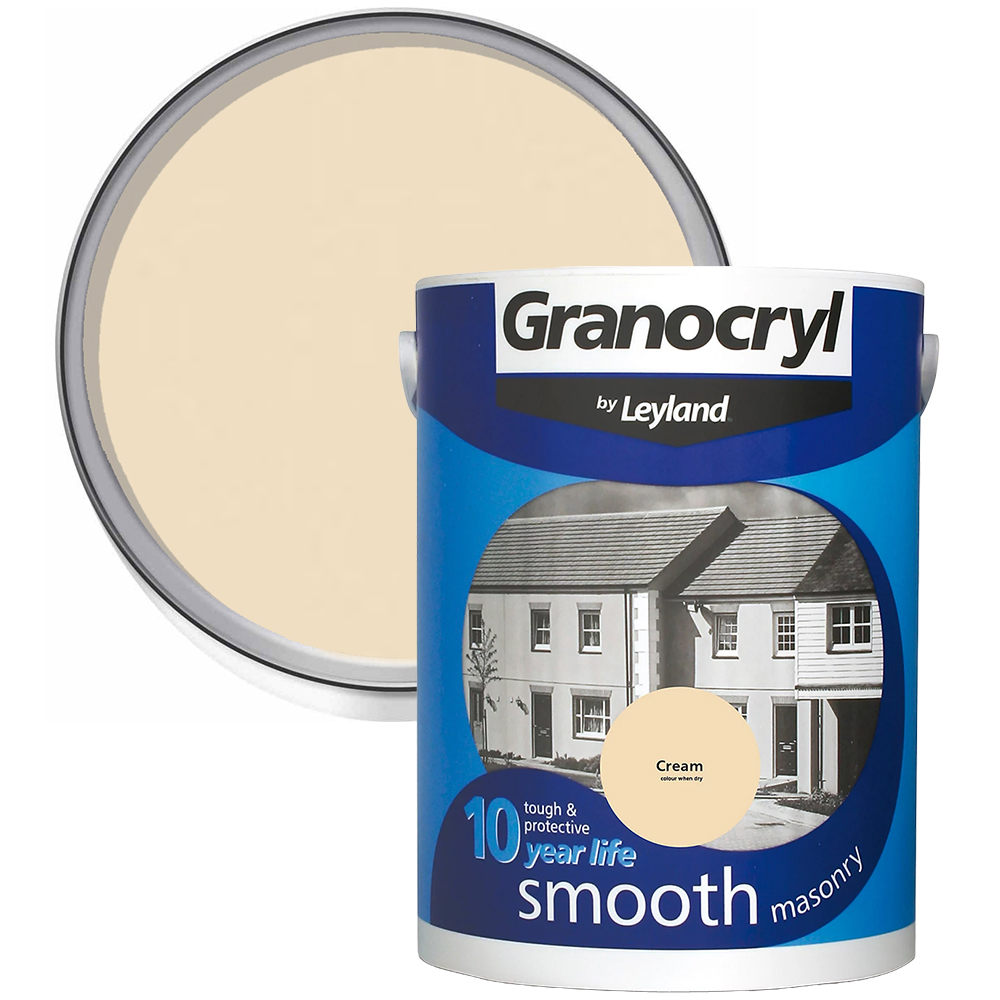 Leyland Granocryl Smooth Masonry Cream Stone Paint 5L Image 1