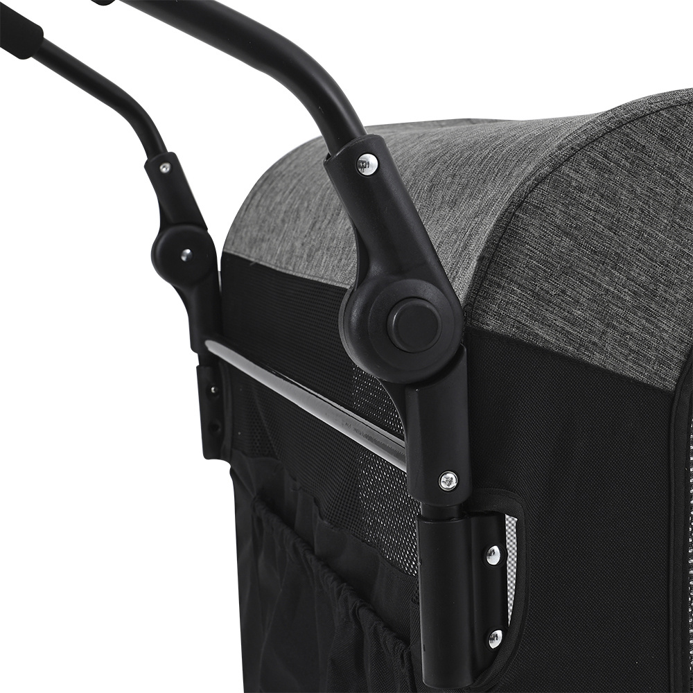 H&O Direct Collapsible Grey Pet Stroller Image 3