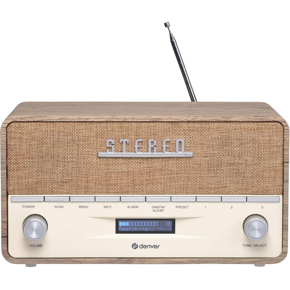 Denver DAB-36 Light Wood Vintage Bluetooth DAB and DAB+ FM Radio Image 2