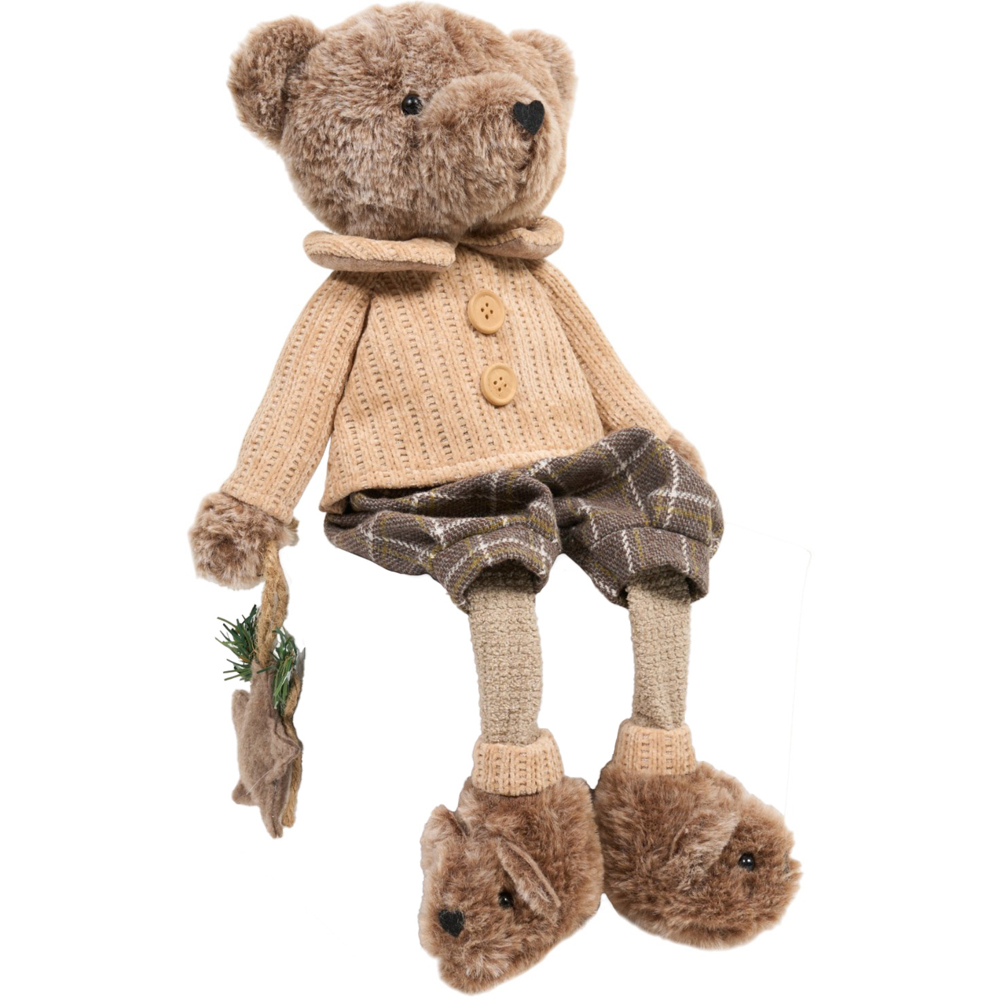 Charming Winter Shelf Sitting Bear Decoration Brown Image 4