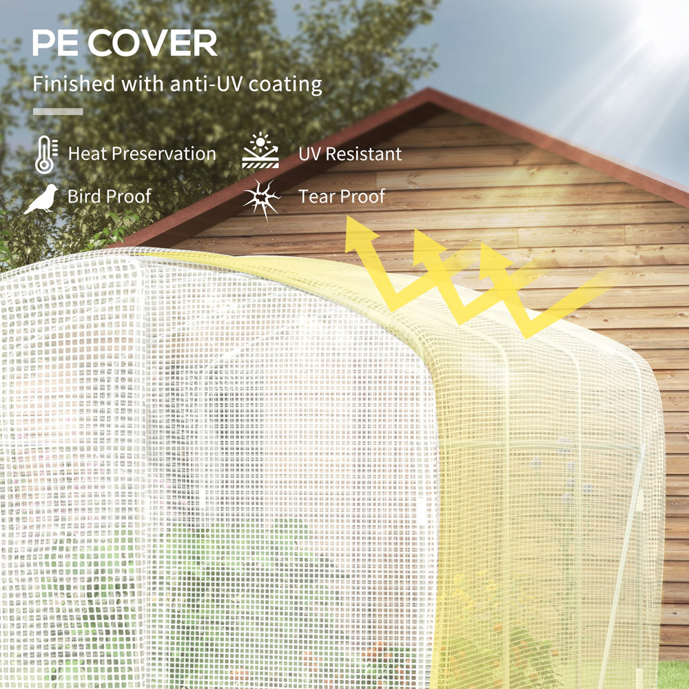 Outsunny PE Mesh Steel 6.5 x 9.8ft Polytunnel Greenhouse Image 4