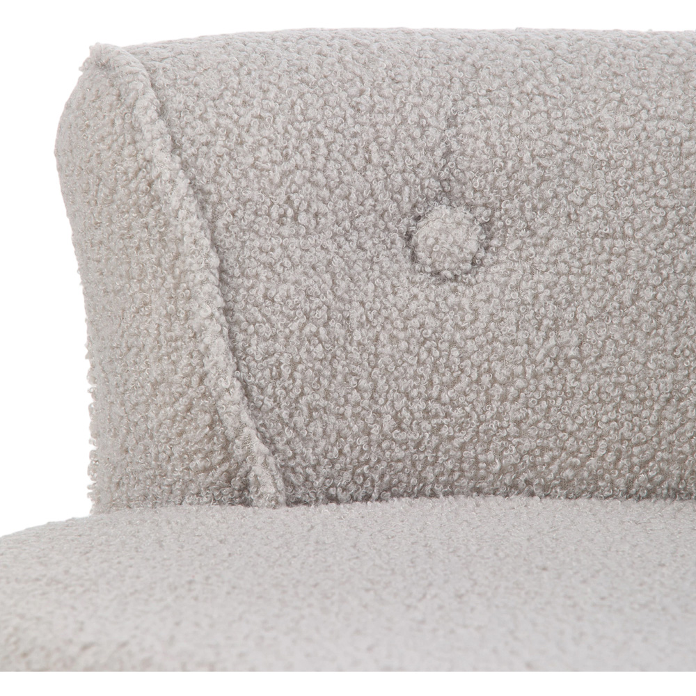 Living and Home Grey Teddy Fleece Button Tufted Vanity Stool Image 5