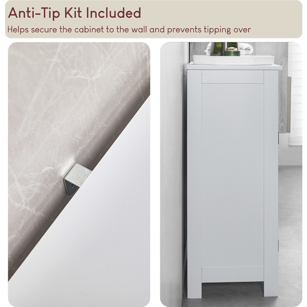 BATH VIDA Priano White 2 Drawer 2 Door Floor Cabinet Image 6