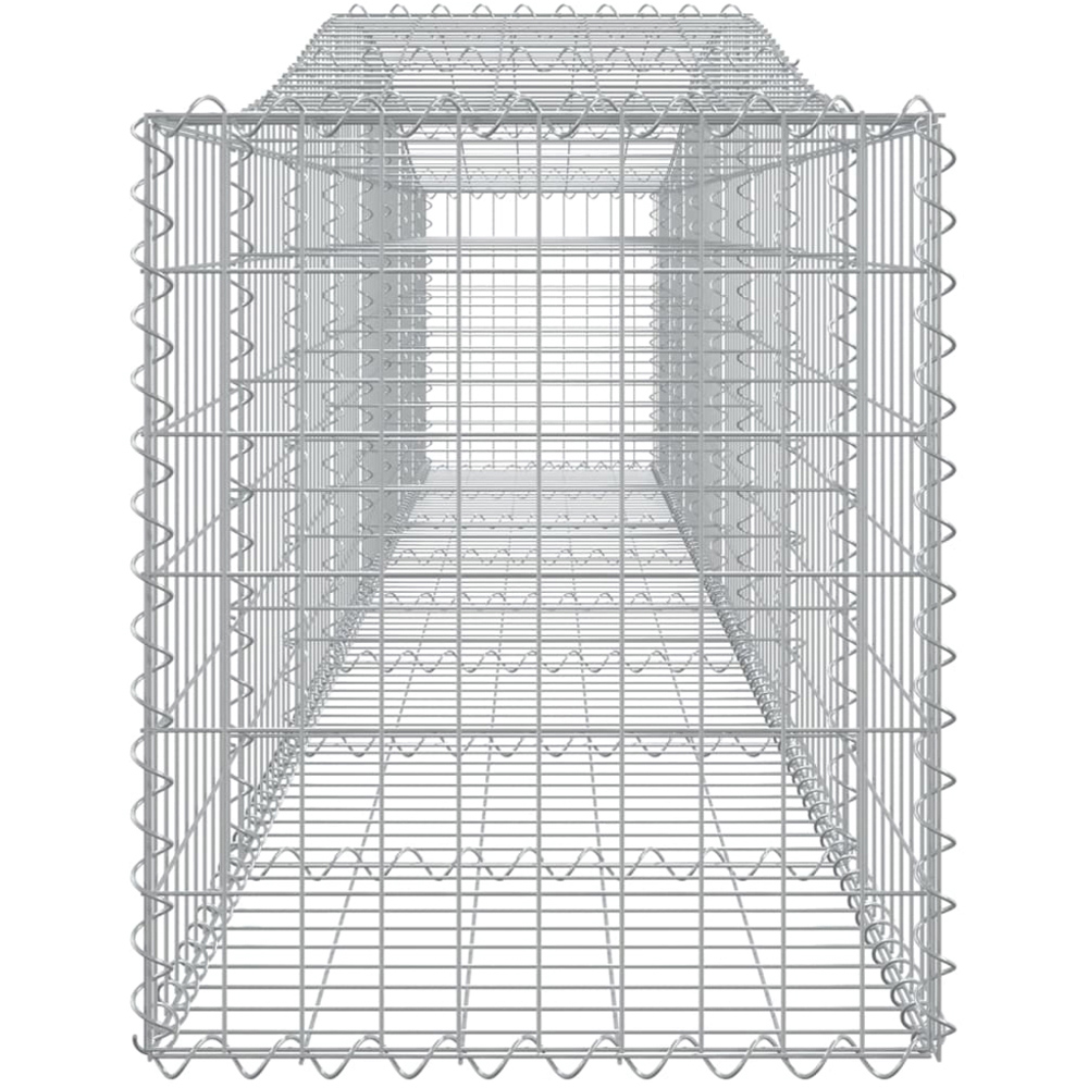 vidaXL Silver Galvanised Iron Arched Gabion Basket 400 x 50 x 60/80cm 7 Pack Image 3