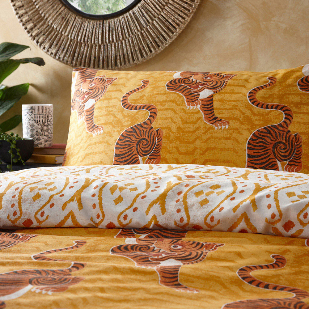 furn. Tibetan Tiger King Size Multi Tribal Duvet Cover Set Image 3
