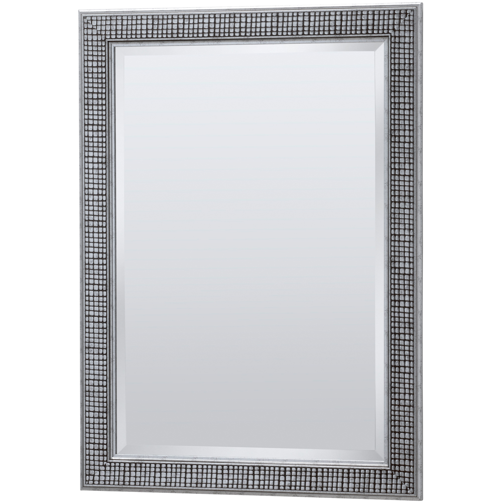 Yearn Silver Cobble Stoned Framed Wall Mirror 90.5 x 65cm Image 1