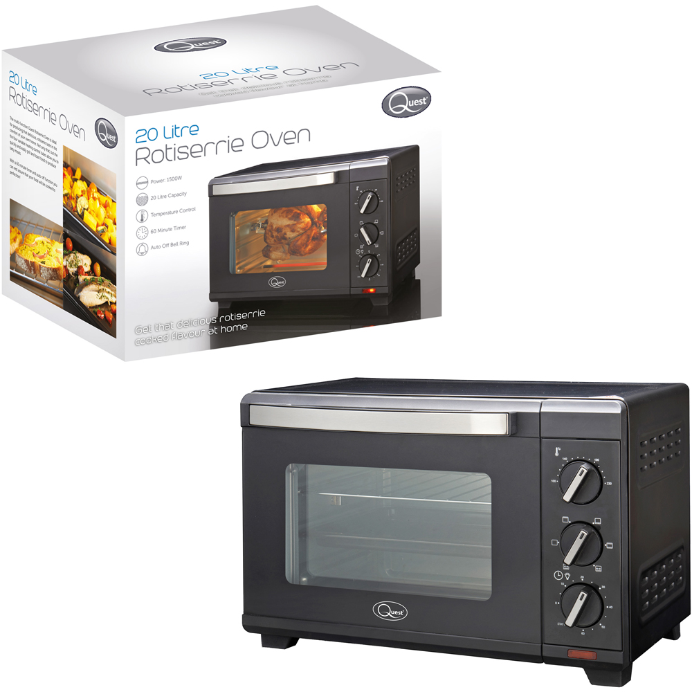 Quest 35389 Black 20L Rotisserie Electric Mini Oven Image 2