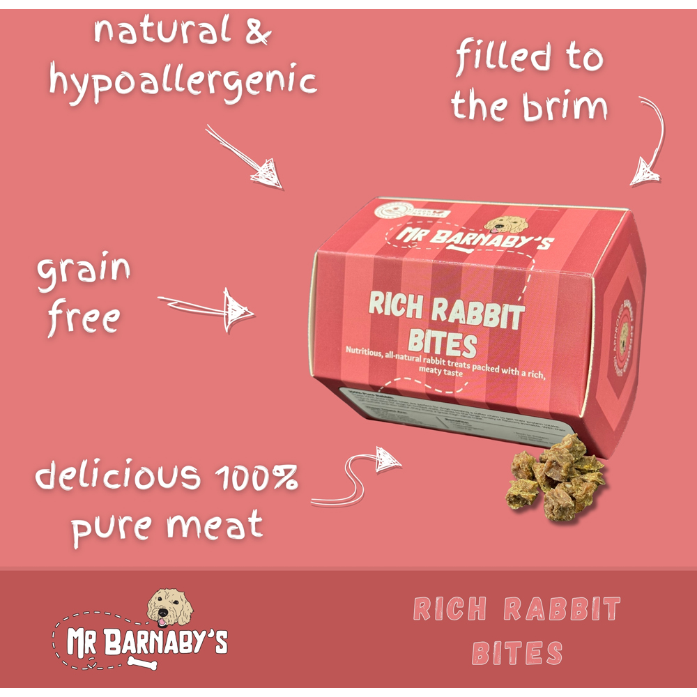 Mr Barnaby's Rich Rabbit Bites Dog Treats 4 Pack Image 3