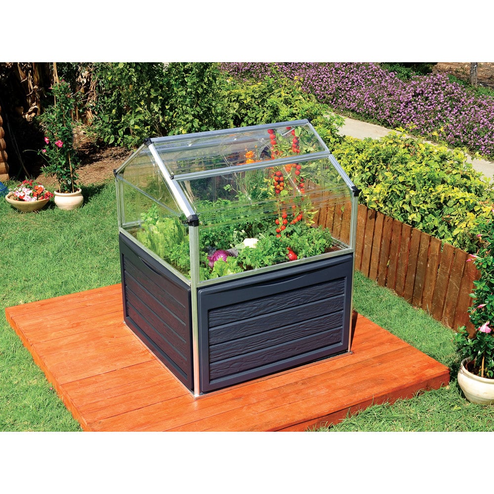 Palram Canopia Plant Inn Silver Clear Glazing Aluminium Polycarbonate 4 x 4ft Greenhouse Image 2