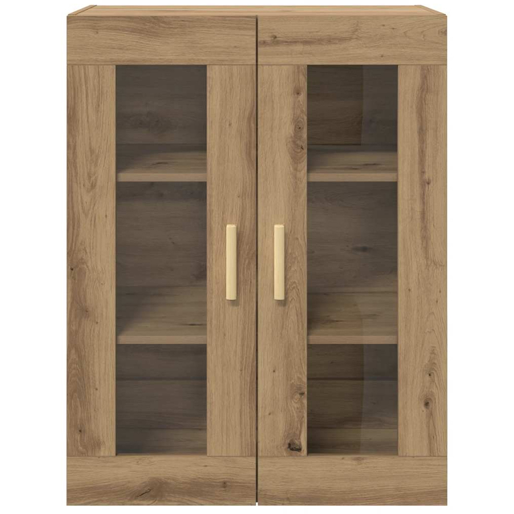 vidaXL 2 Glass Door Artisan Oak Hanging Wall Cabinet Image 5