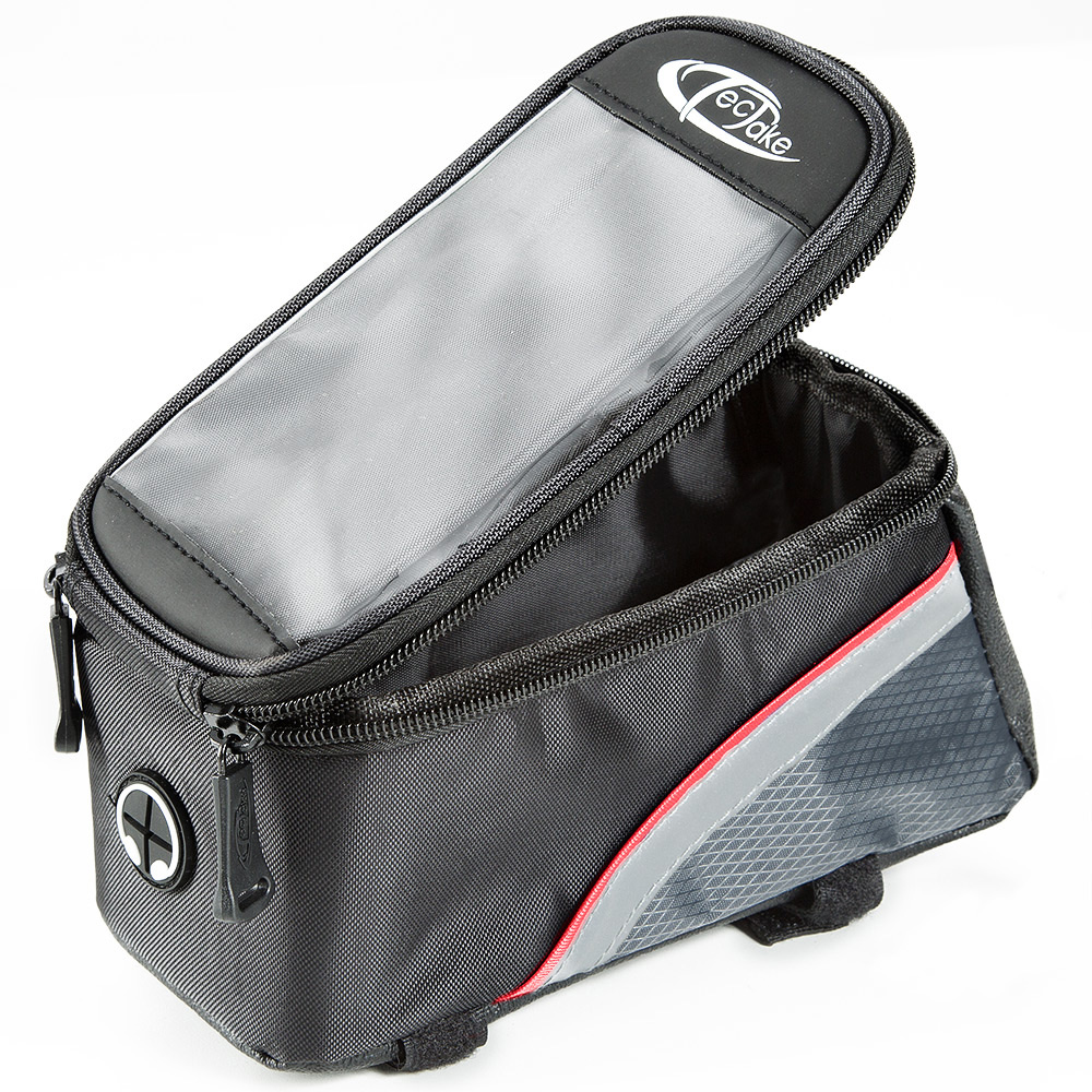 tectake Black Grey and Red Bike Phone Holder Image 4
