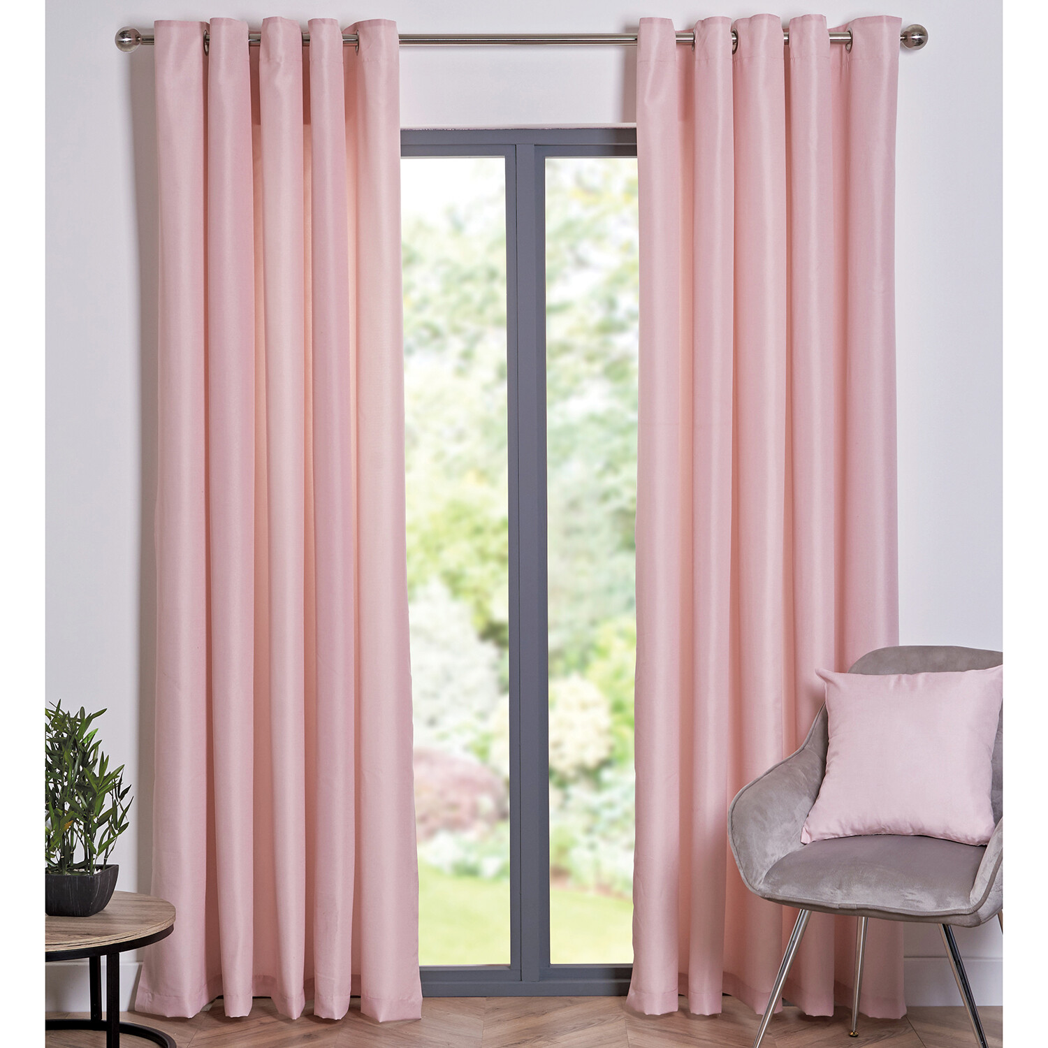 Taylor Eyelet Curtains   - Blush / 168cm / 137cm Image 2