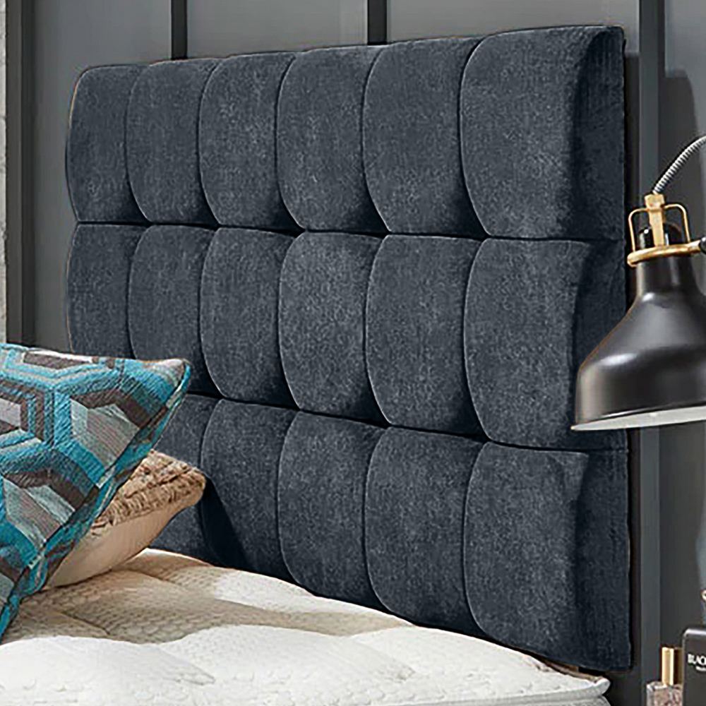Eleganza Home Winston Double Charcoal Naples Strutted Headboard Image 1