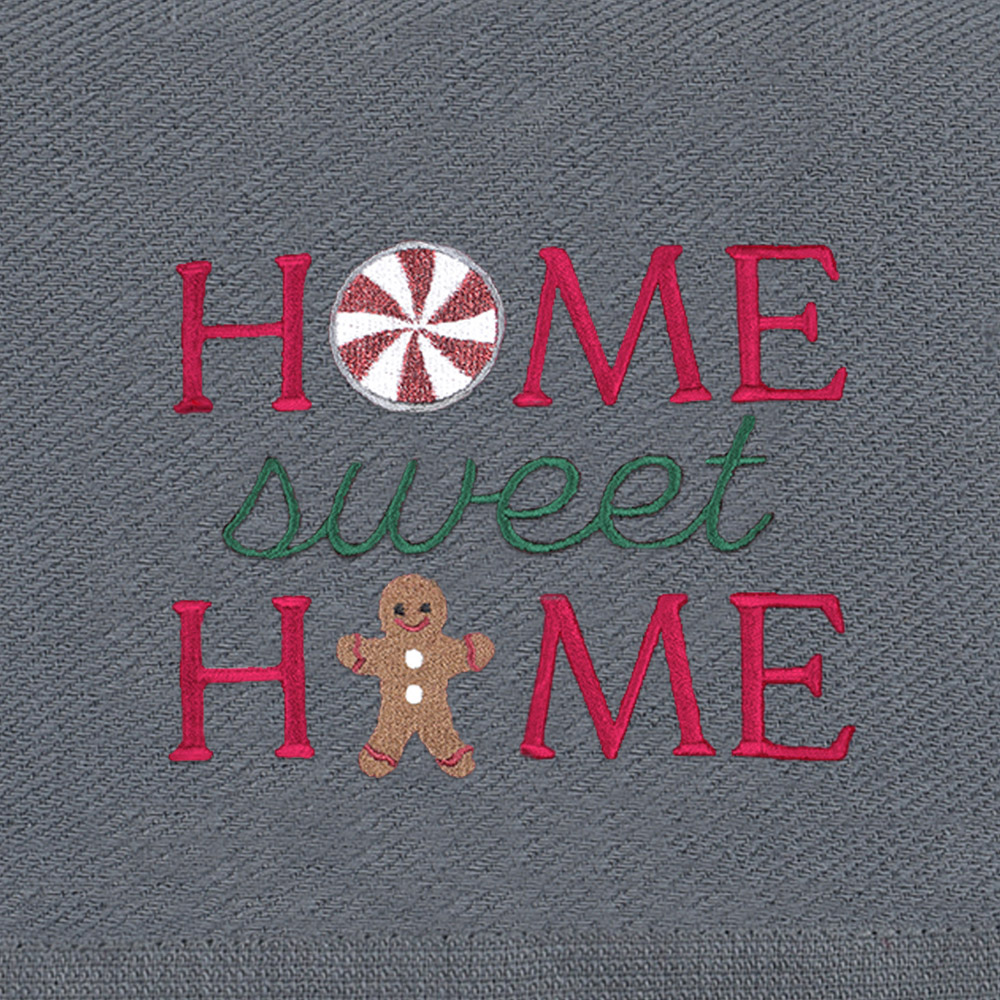 Noel Square Home Sweet Home Grey Tea Towel 3 Pack Image 4