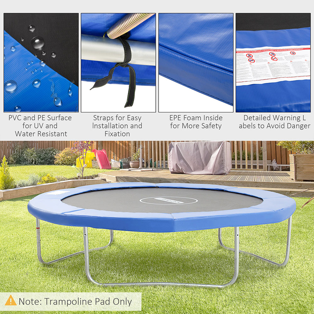 HOMCOM 10ft Blue Trampoline Surround Safety Replacement Foam Pad Image 5