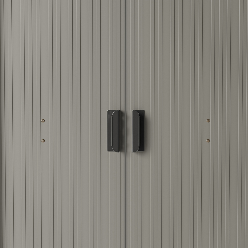 Living and Home 4 x 6ft Grey Metal Pent Garden Tool Shed Image 6