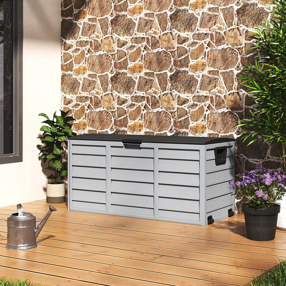 Living and Home 1.7 x 3.6ft Garden Storage Box with Wheels Image 8