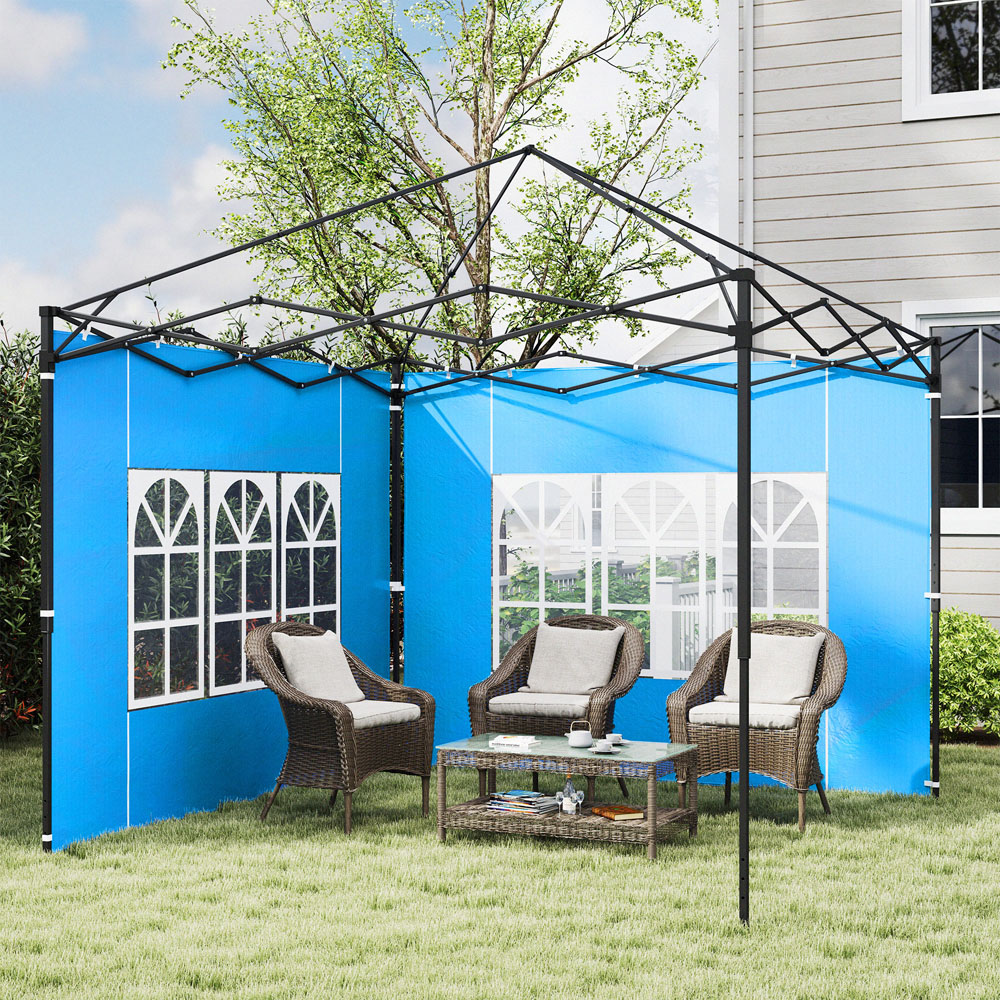 Outsunny Blue Gazebo Side Panel 2 Pack Image 1