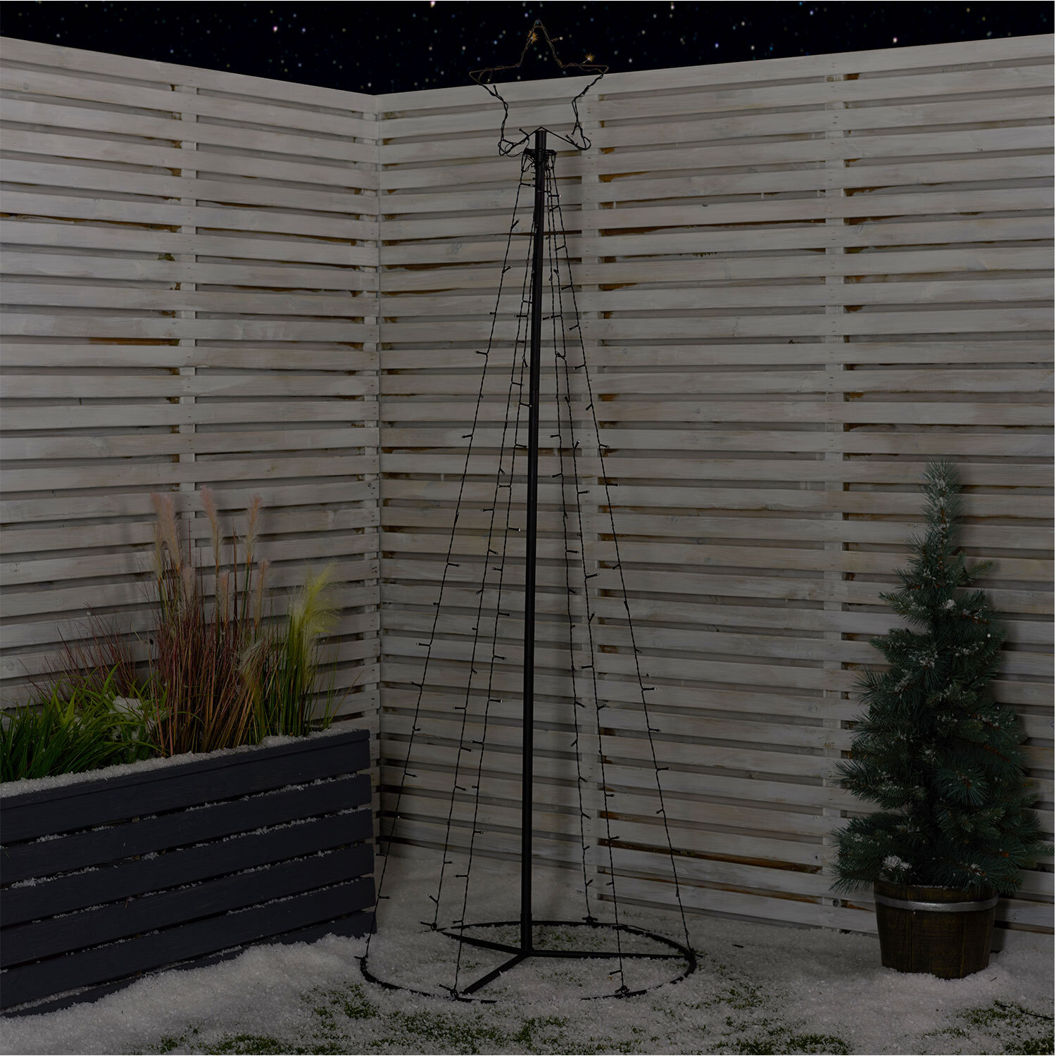 Winter Wonderland LED Metal Tree with Star 5.9ft Image 2