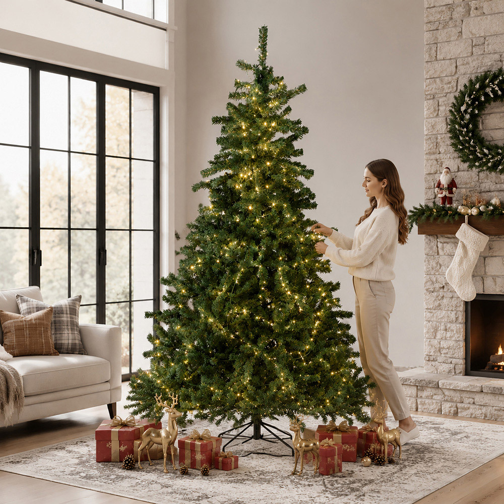 Abrihome 500 Warm White LED Pre-Lit Multi-Function Artificial Christmas Tree with 1512 Tips 8ft Image 7