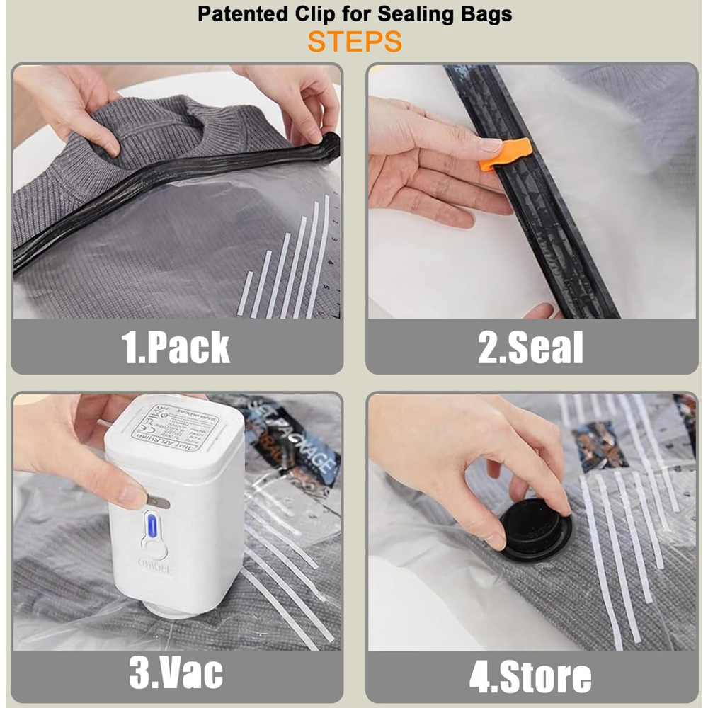ATEK Travel Vacuum Storage Bag with Rechargeable Pump 15 Pack Image 5