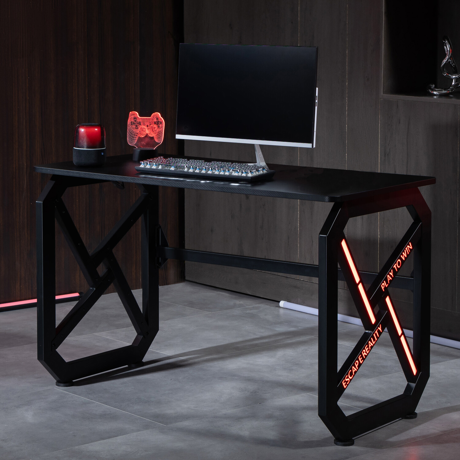 LED Gaming Desk with Remote ControlBlack Image 6