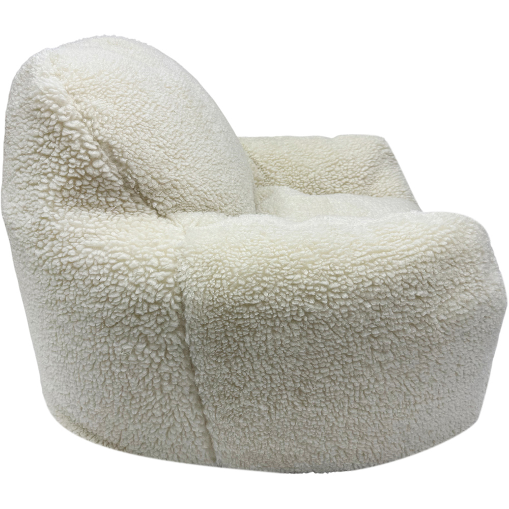 Kaikoo Cream Sherpa Fur Chair Image 4