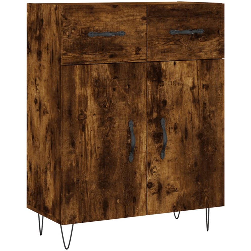 vidaXL 4 Door 2 Drawer Smoked Oak Highboard Image 7