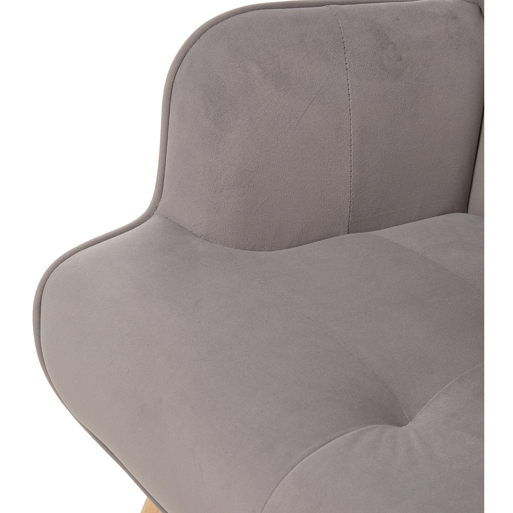 Living and Home Grey Flannel Upholstered Tufted Lounge Chair Image 4