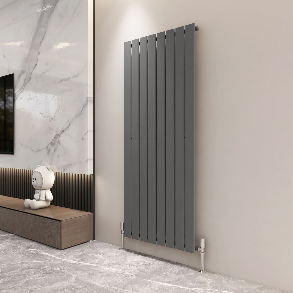Anthracite 3521 BTU Single Flat Panel Vertical Column Radiator 1600 x 544mm Image 2