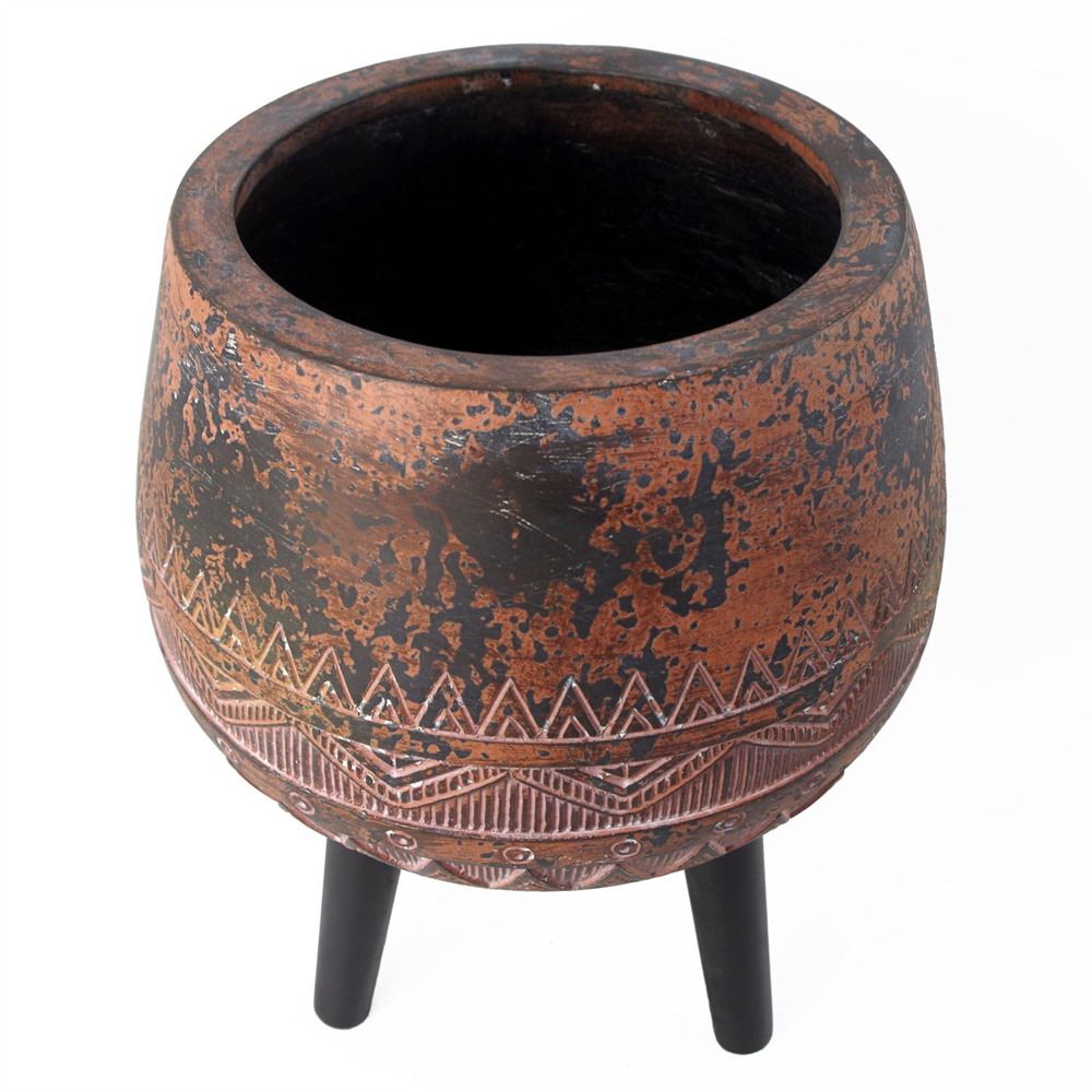 Leaf Brown and Black Composite Planter with Stand 44cm Image 3