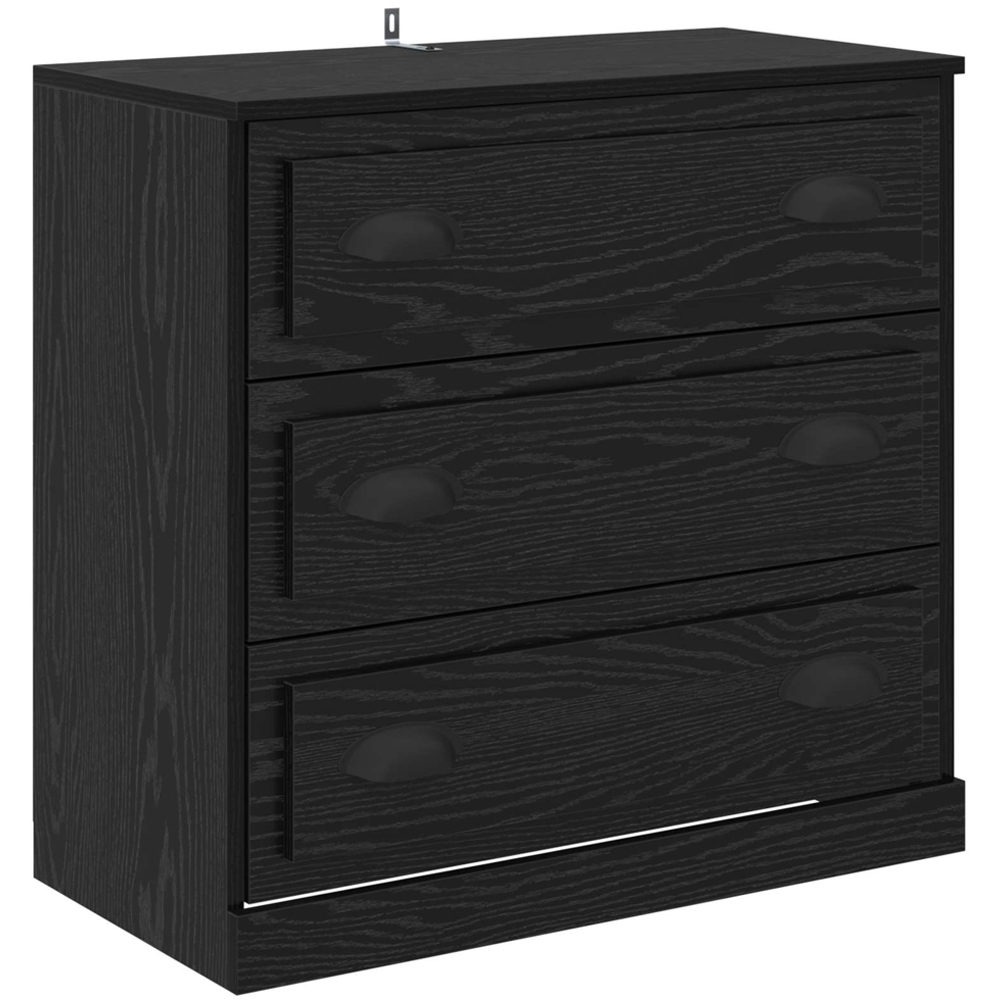 vidaXL Black Sideboard Set of 3 Image 6