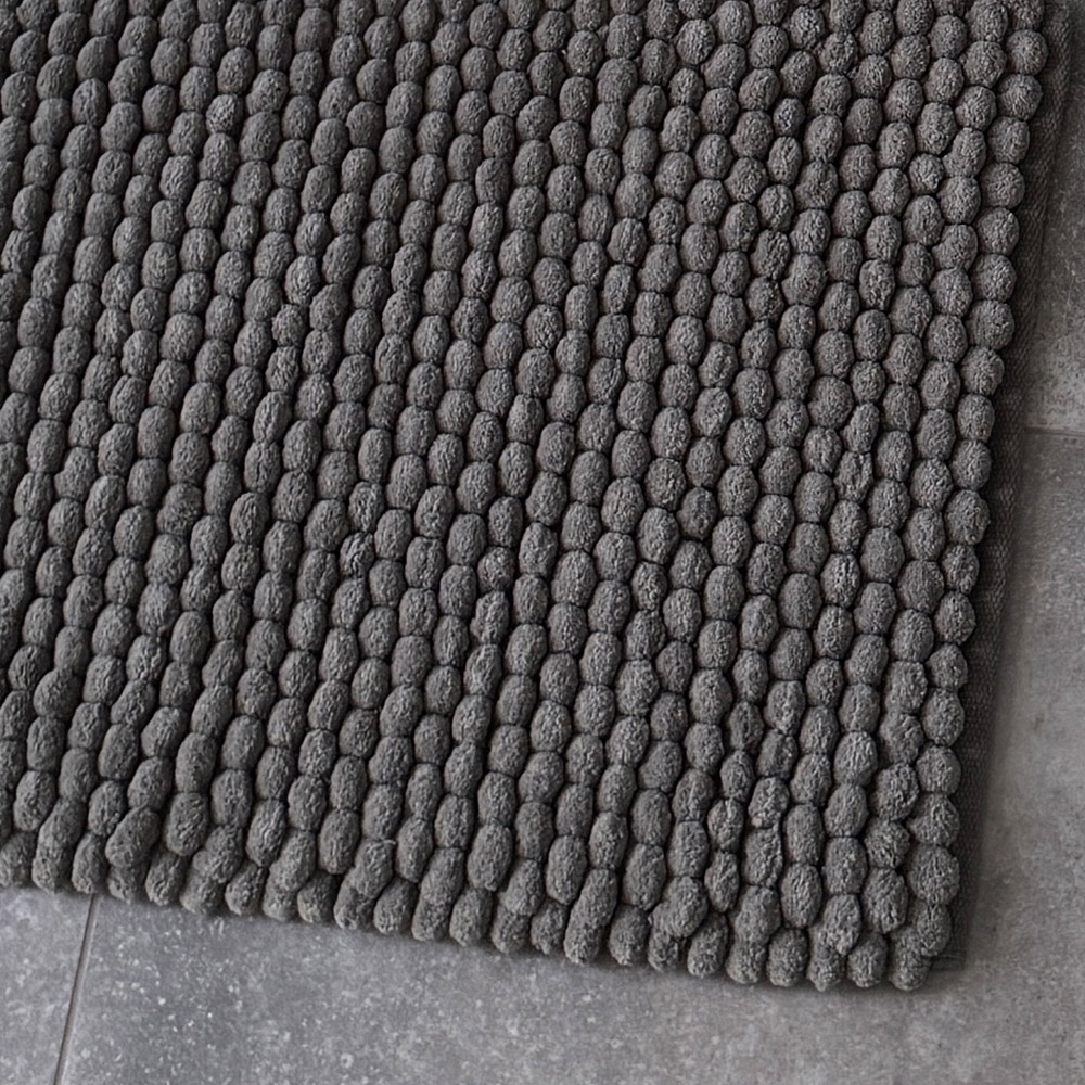 Allure Bath Fashions Luxury Chunky Bobble Charcoal Bath Mat 50 x 80cm Image 4