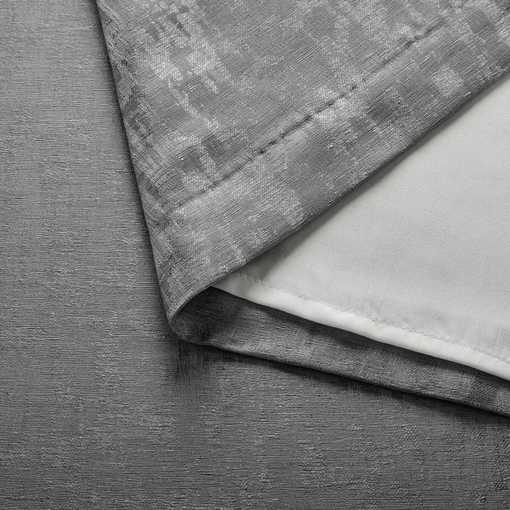 Alan Symonds Eswic Pewter Marble Effect Jacquard Ring Top Eyelet Curtains 168 x 137cm Image 3