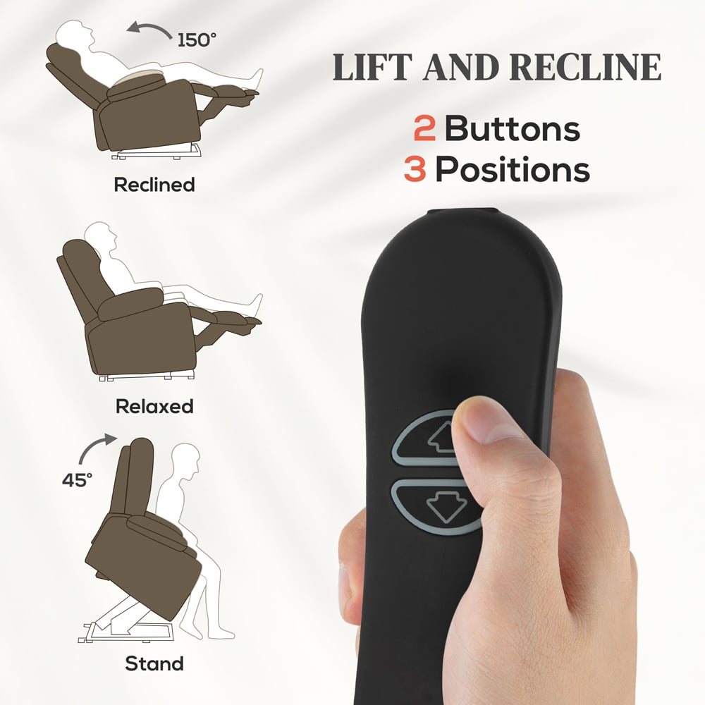 HOMCOM Dark Brown Wingback Button Tufted Electric Power Lift Elderly Recliner Armchair Image 4