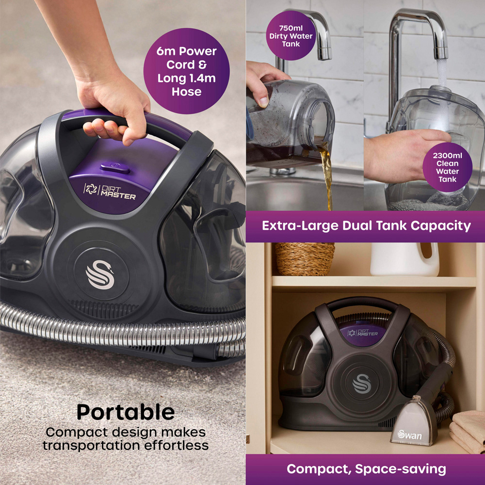 Swan Dirtmaster 3-in-1 Cold Water Spot Cleaner 2.3L Image 4