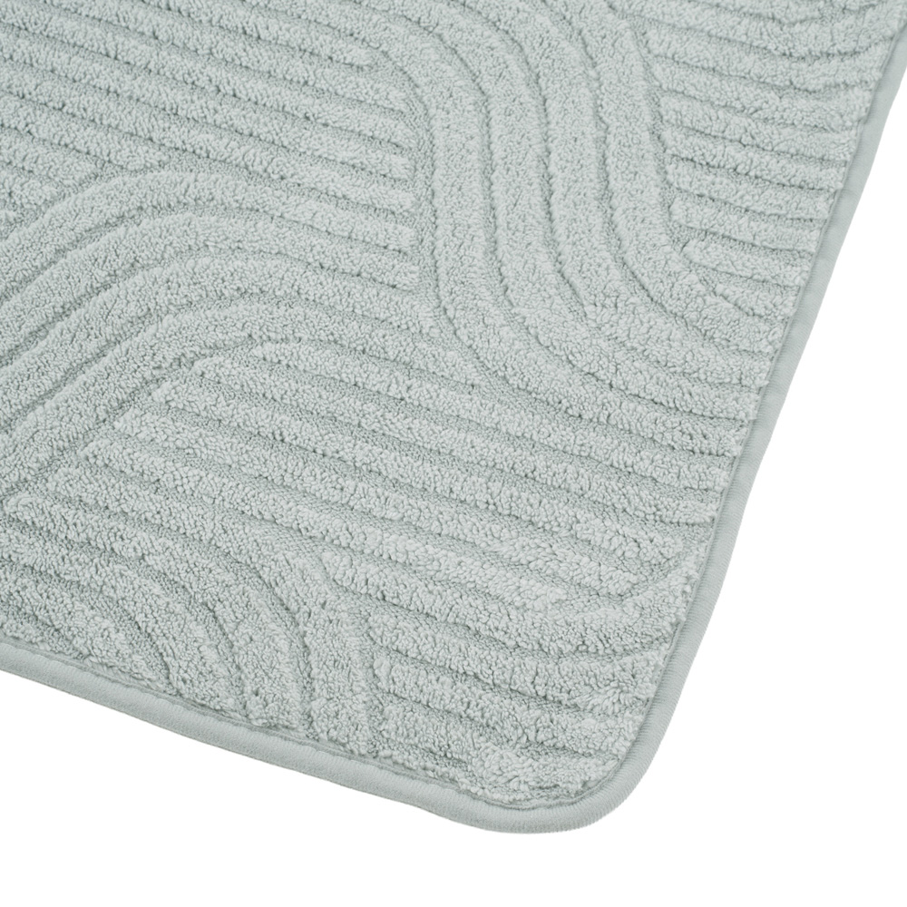 Living and Home 210 x 90cm Light Grey Minimalist Wavy Geometric Non-Slip Sofa Mat Image 6