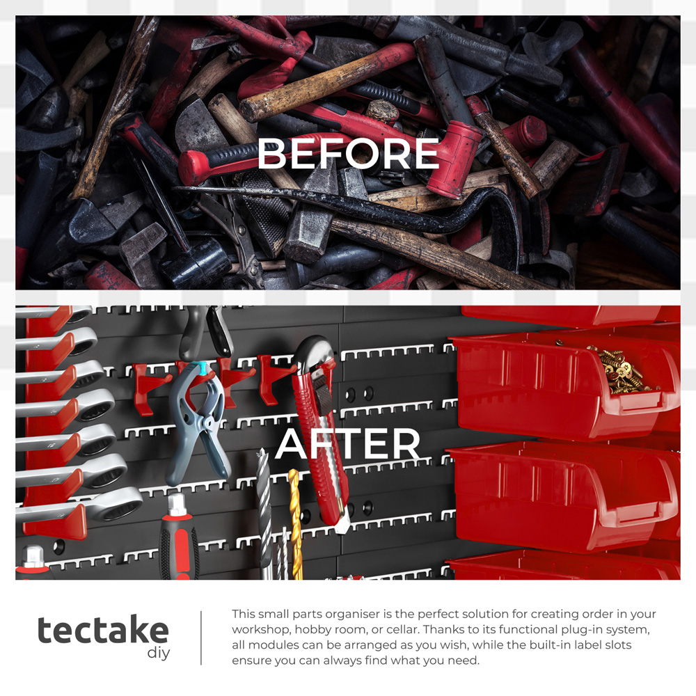Tectake 28 Stacking Boxes and Tool Holders Small Parts Organiser 2 Pack Image 6