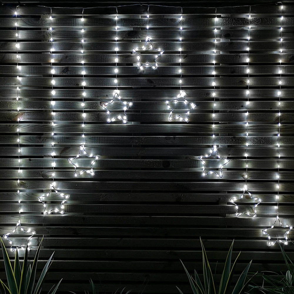Samuel Alexander 256 Cool White LED Star Curtain Lights Image 6