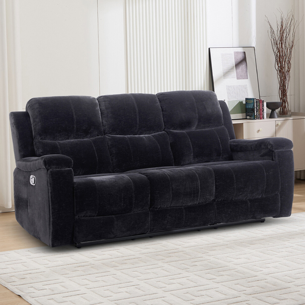 Ledbury 3 Seater Recliner Sofa Black Image 4