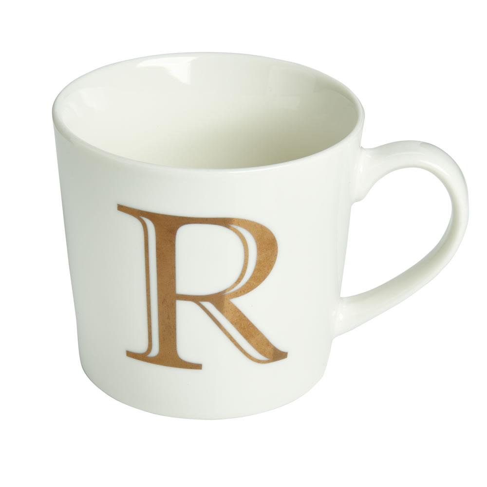 Wilko Gold Alphabet Mug - R Image
